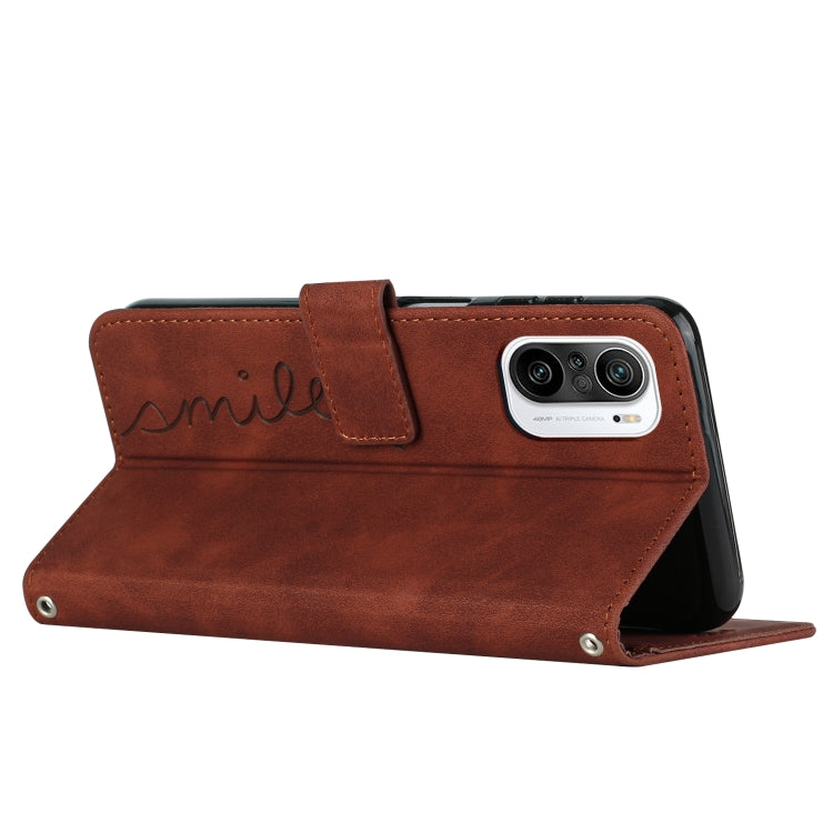 Custodia in pelle con motivo a cuore per Xiaomi Redmi K40, K50, Note 8