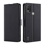 Custodia flip in pelle ultrasottile con fibbia laterale per Nokia C100, C200 e