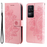 Custodia in pelle goffrata con fiori a 7 petali per Xiaomi Redmi K40S e Note 11T