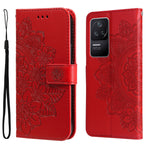 Custodia in pelle goffrata con fiori a 7 petali per Xiaomi Redmi K40S e Note 11T