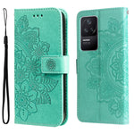Custodia in pelle goffrata con fiori a 7 petali per Xiaomi Redmi K40S e Note 11T