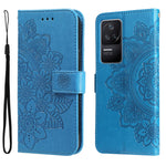 Custodia in pelle goffrata con fiori a 7 petali per Xiaomi Redmi K40S e Note 11T
