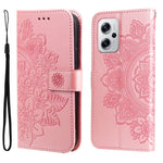 Custodia in pelle goffrata con fiori a 7 petali per Xiaomi Redmi K40S e Note 11T