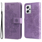 Custodia in pelle goffrata con fiori a 7 petali per Xiaomi Redmi K40S e Note 11T