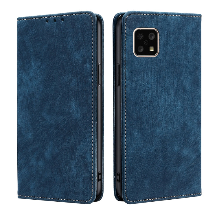 Custodia in pelle magnetica con blocco RFID per Sharp Aquos Sense 4