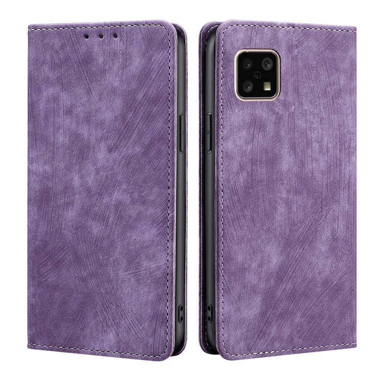 Custodia in pelle magnetica con blocco RFID per Sharp Aquos Sense 4