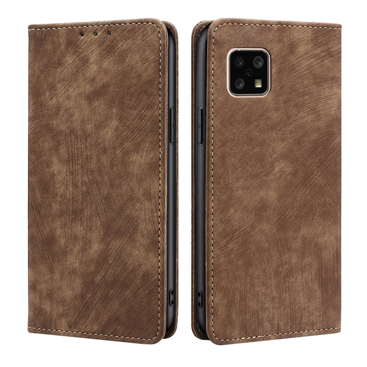 Custodia in pelle magnetica con blocco RFID per Sharp Aquos Sense 4