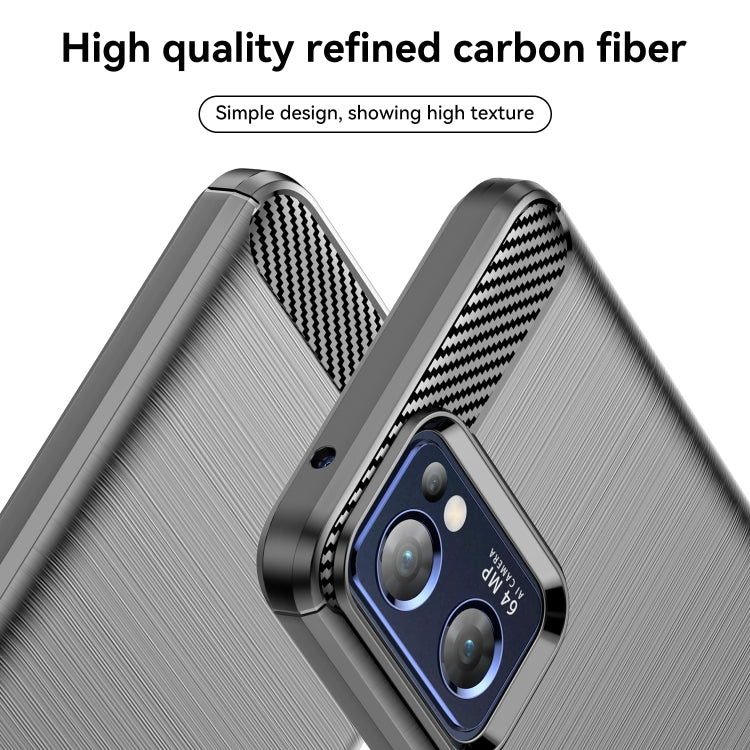Custodia TPU fibra di carbonio con trama spazzolata per OPPO Find X5 Lite e