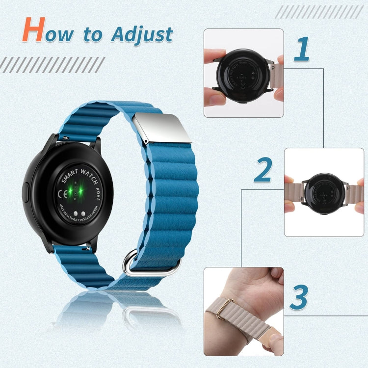 Cinturino in pelle con fibbia magnetica 22mm per Galaxy Watch