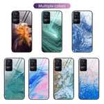 Custodia protettiva in vetro con motivo marmo per Xiaomi Redmi K50 Pro, K50 e