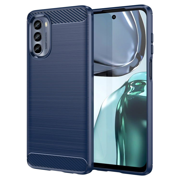 Custodia TPU in fibra di carbonio con trama spazzolata per Motorola Moto G62 5G