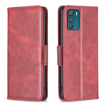 Custodia in pelle con trama di pelle di agnello per Motorola Moto G42 4G