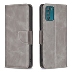 Custodia in pelle con trama di pelle di agnello per Motorola Moto G42 4G