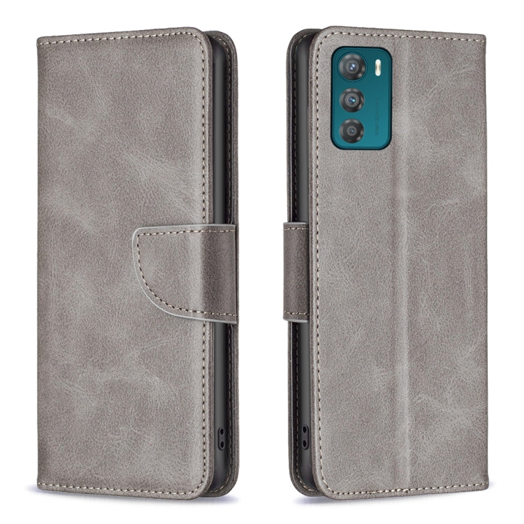 Custodia in pelle con trama di pelle di agnello per Motorola Moto G42 4G
