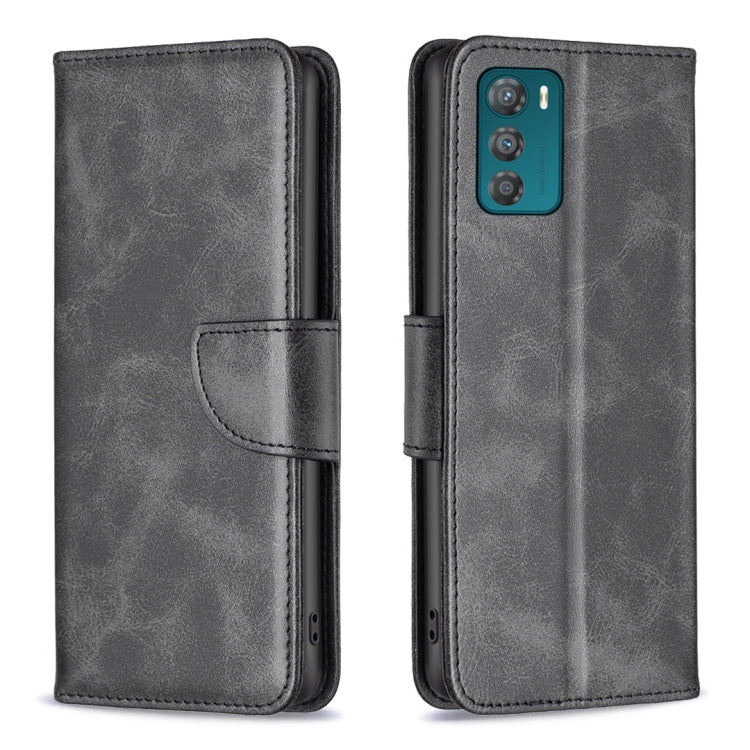 Custodia in pelle con trama di pelle di agnello per Motorola Moto G42 4G