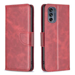 Custodia in pelle con trama di pelle di agnello per Motorola Moto G42 4G