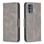 Custodia in pelle con trama di pelle di agnello per Motorola Moto G42 4G
