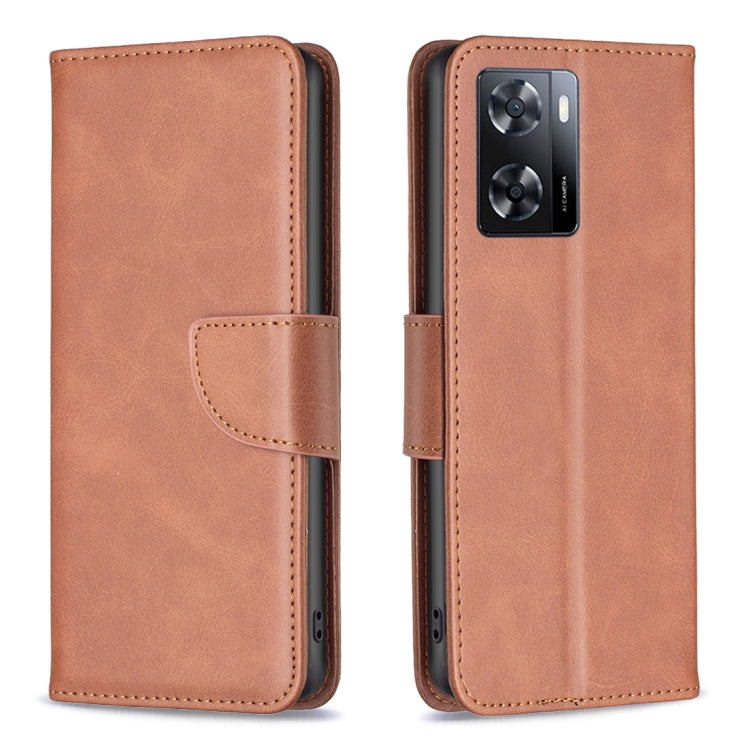 Custodia in pelle con trama di pelle di agnello per Motorola Moto G42 4G