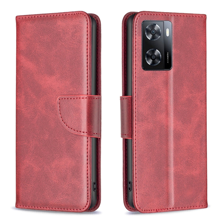 Custodia in pelle con trama di pelle di agnello per Motorola Moto G42 4G