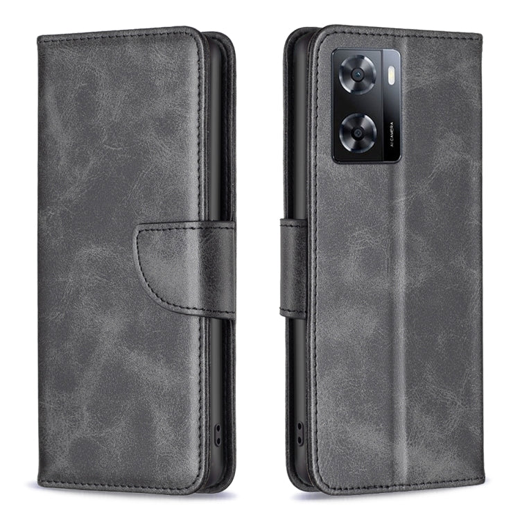 Custodia in pelle con trama di pelle di agnello per Motorola Moto G42 4G