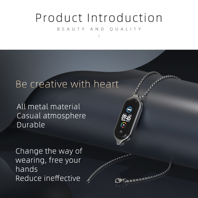 Collana con ciondolo in acciaio per Xiaomi Mi Band 7