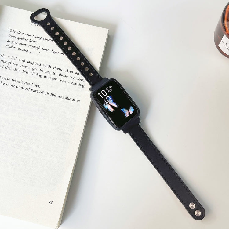 Cinturino in pelle con doppio rivetto per Xiaomi Mi Band 7 Pro