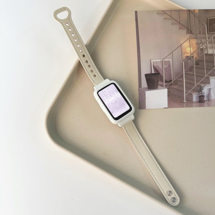 Cinturino in pelle con doppio rivetto per Xiaomi Mi Band 7 Pro