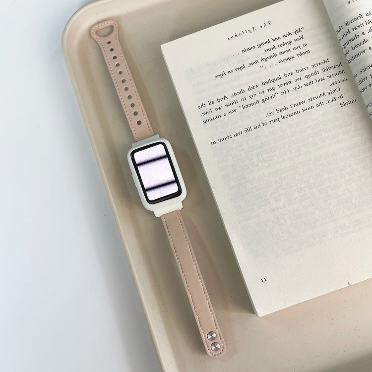 Cinturino in pelle con doppio rivetto per Xiaomi Mi Band 7 Pro