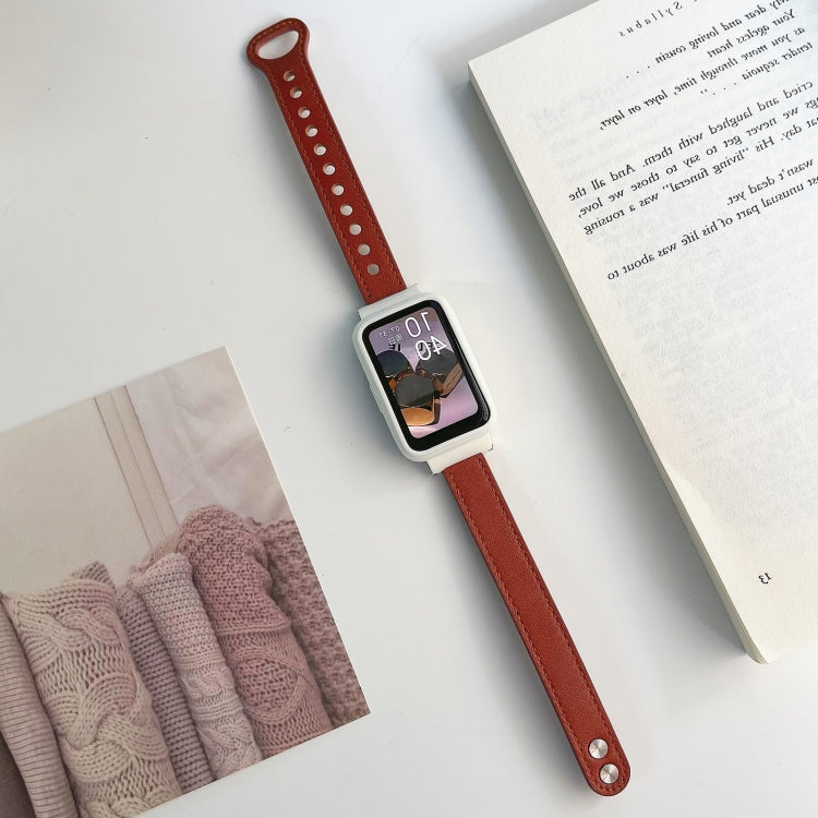 Cinturino in pelle con doppio rivetto per Xiaomi Mi Band 7 Pro