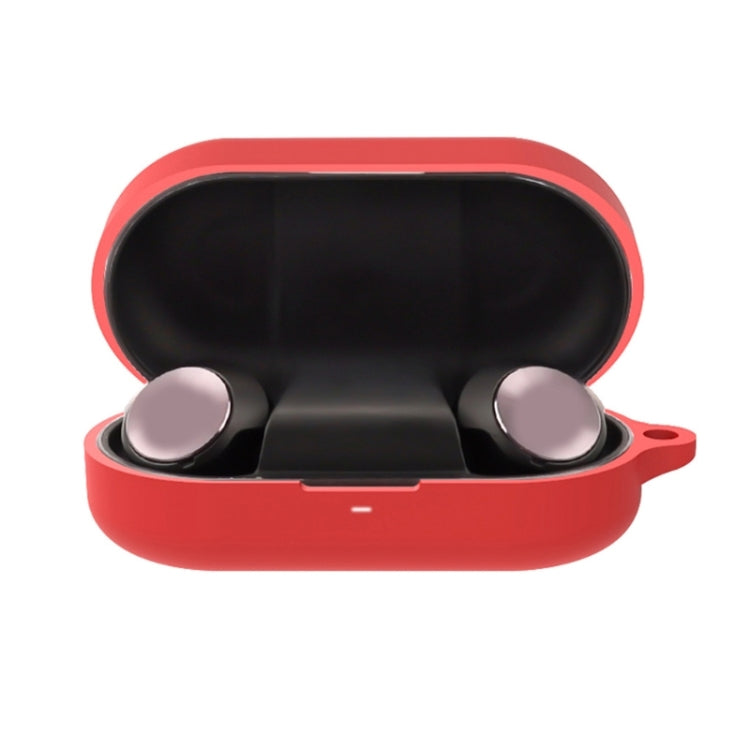Custodia in silicone per auricolari B&O Beoplay con moschettone rossa