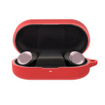 Custodia in silicone per auricolari B&O Beoplay con moschettone rossa