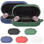 Custodia in silicone per auricolari B&O Beoplay con moschettone rossa