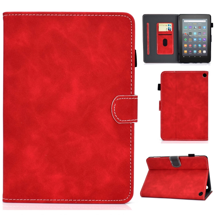 Custodia tablet in pelle con texture bovina per Amazon Kindle Fire 7 2022