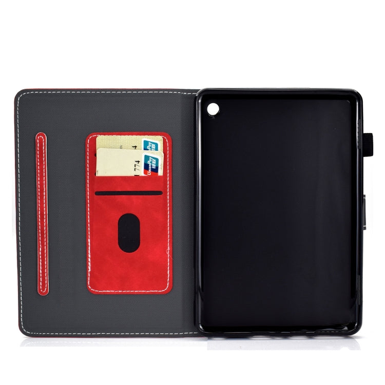 Custodia tablet in pelle con texture bovina per Amazon Kindle Fire 7 2022