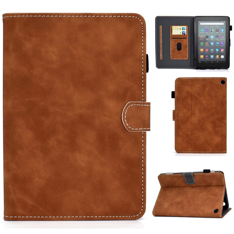 Custodia tablet in pelle con texture bovina per Amazon Kindle Fire 7 2022