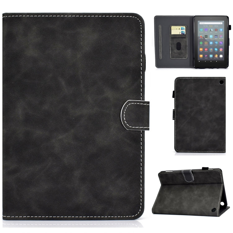 Custodia tablet in pelle con texture bovina per Amazon Kindle Fire 7 2022