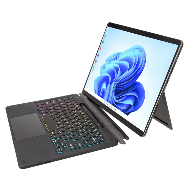 Tastiera Bluetooth touch retroilluminata tricolore per Microsoft Surface Pro
