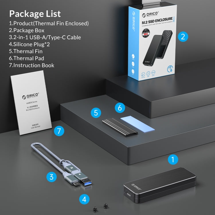 Custodia SSD ORICO M.2 NVMe USB 3.1 Gen2 4TB
