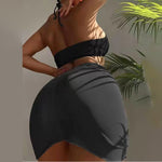 Set 3 in 1 Costume da bagno donna bikini e gonna corta