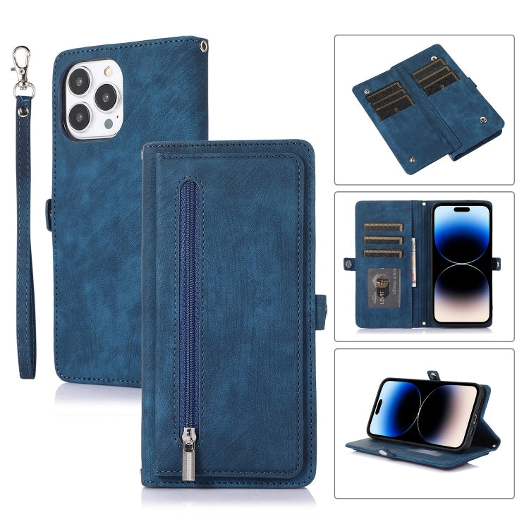 Custodia portafoglio in pelle con slot carte per iPhone 14 Plus