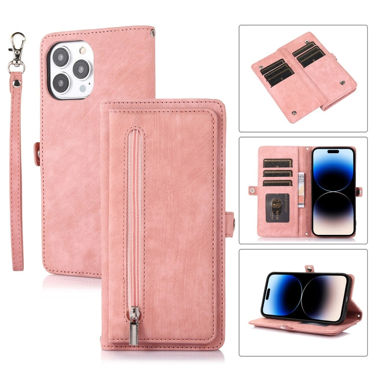 Custodia portafoglio in pelle con slot carte per iPhone 14 Plus
