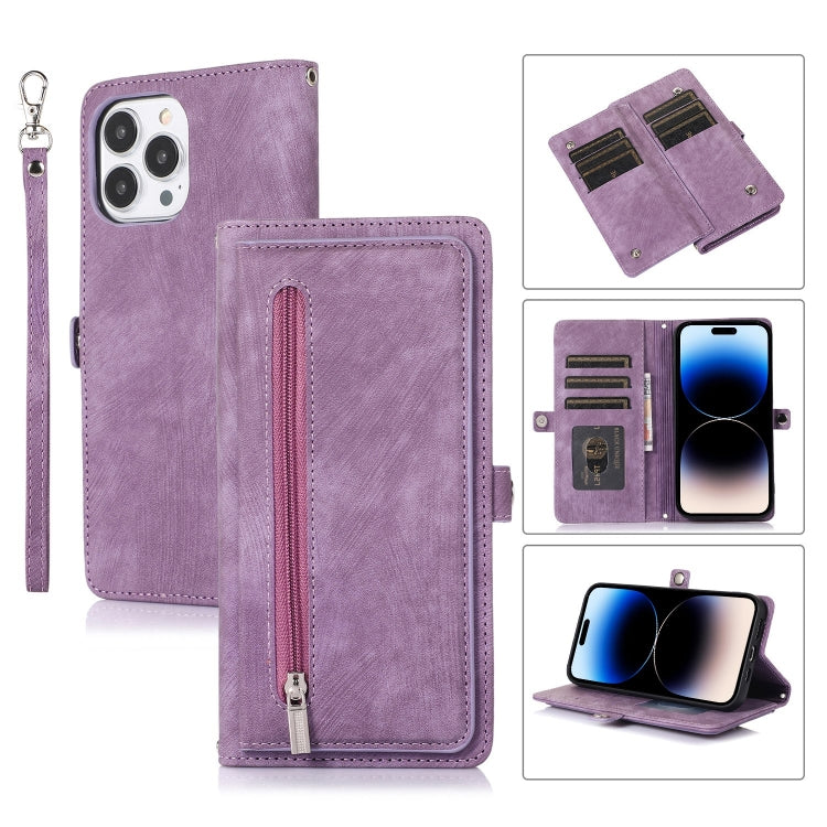 Custodia portafoglio in pelle con slot carte per iPhone 14 Plus
