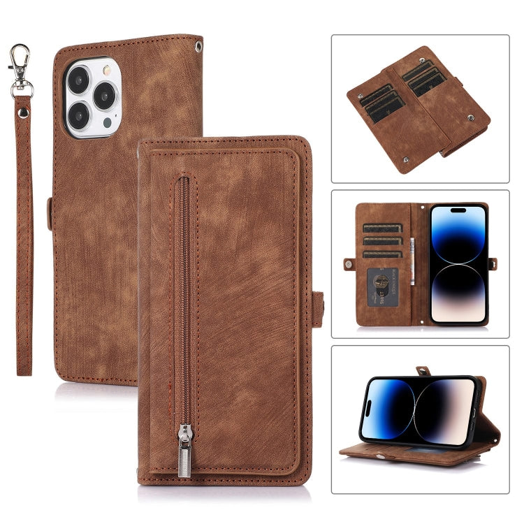 Custodia portafoglio in pelle con slot carte per iPhone 14 Plus