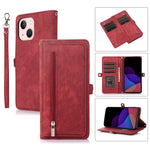 Custodia portafoglio in pelle con slot carte per iPhone 14 Plus