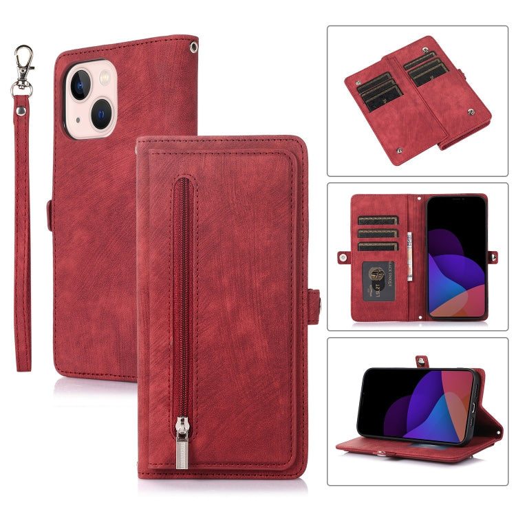 Custodia portafoglio in pelle con slot carte per iPhone 14 Plus
