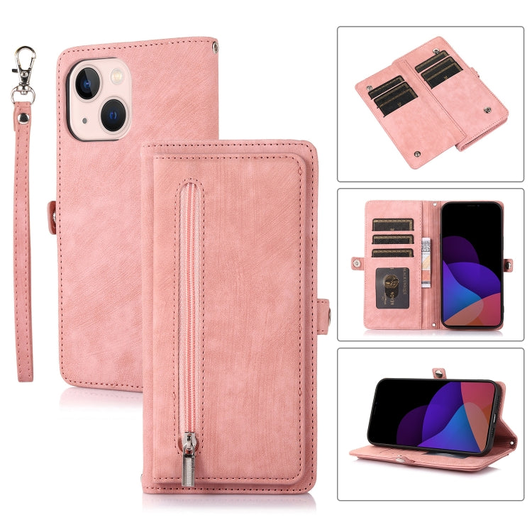 Custodia portafoglio in pelle con slot carte per iPhone 14 Plus