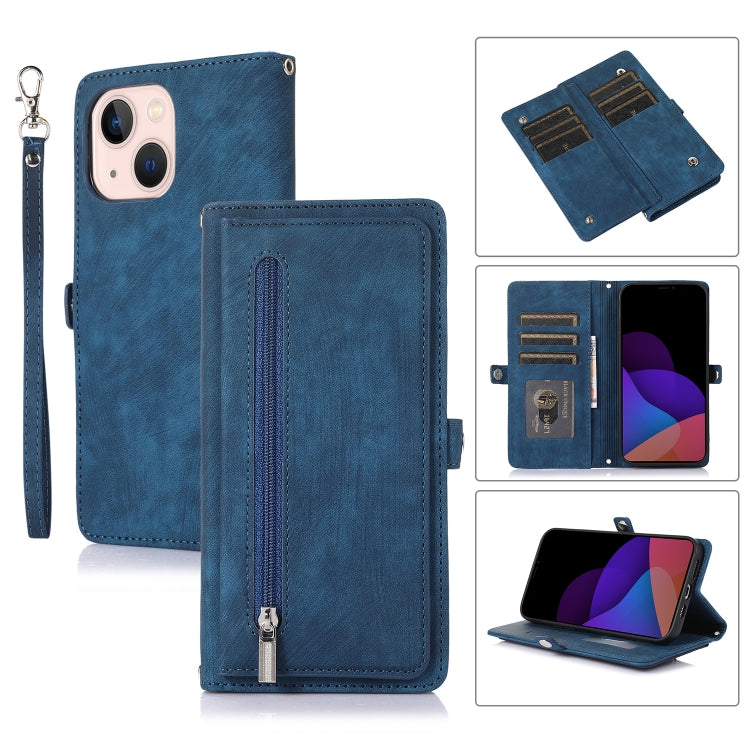 Custodia portafoglio in pelle con slot carte per iPhone 14 Plus