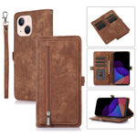 Custodia portafoglio in pelle con slot carte per iPhone 14 Plus