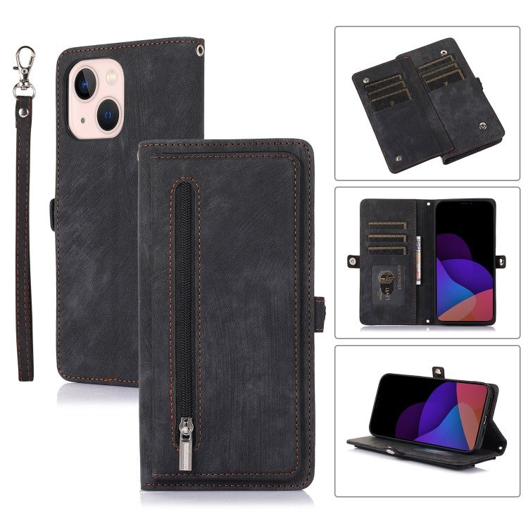 Custodia portafoglio in pelle con slot carte per iPhone 14 Plus