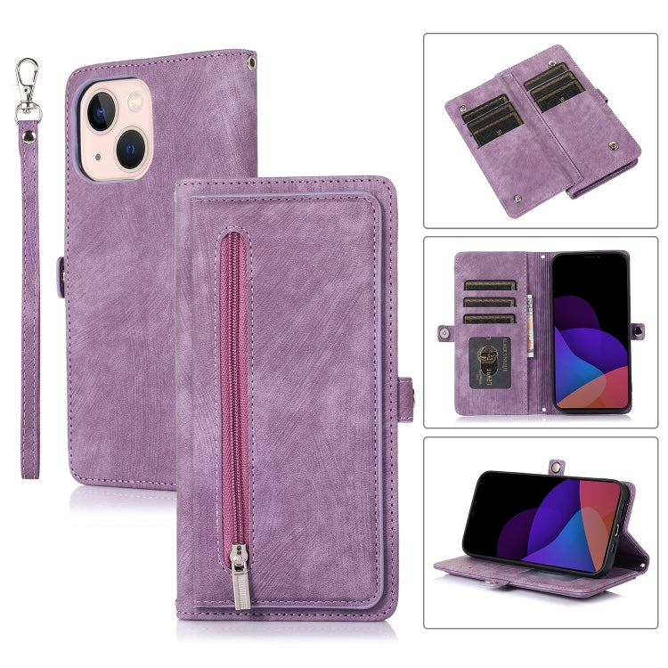 Custodia portafoglio in pelle con slot carte per iPhone 14 Plus